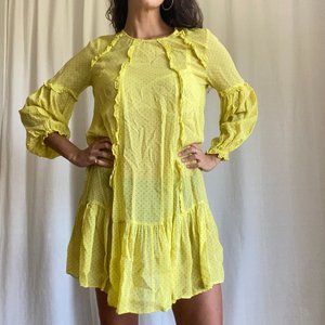 Sheer yellow + polka-dot Preen Dress